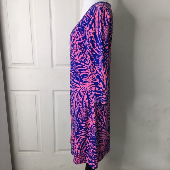 Lilly Pulitzer Women's Pink Blue Long Sleeve Pima Cotton Shift Dress Size Medium - Picture 7 of 15